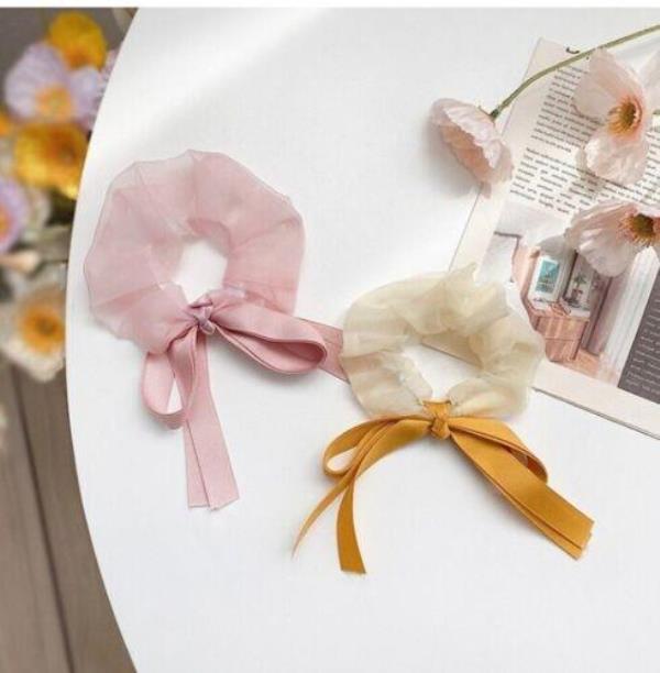 Satin Chiffon Scrunchies Hair Tie 