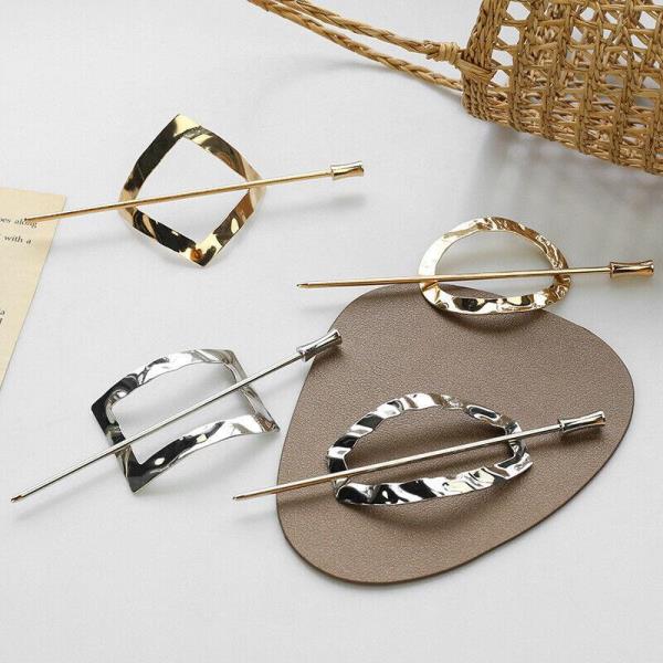 Geometric Metal Chopstick Hair Clip