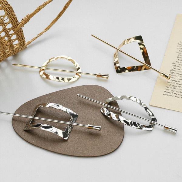 Geometric Metal Chopstick Hair Clip