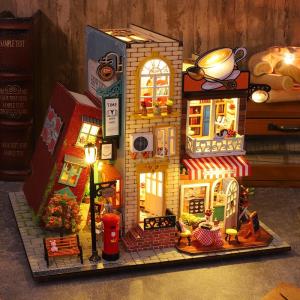 DIY Wooden LED 3D Flower House Miniature Dollhouse