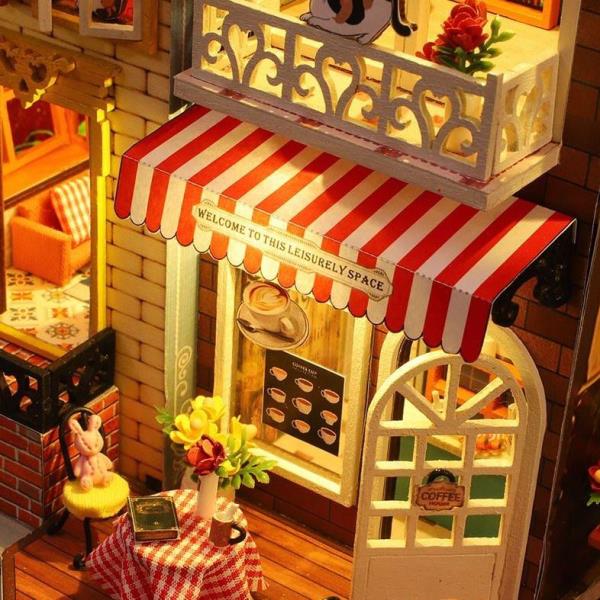 DIY Wooden Book Villa Music Miniature Dollhouse