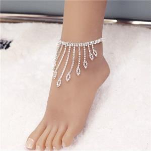 Silver Waterdrop Barefoot Anklet