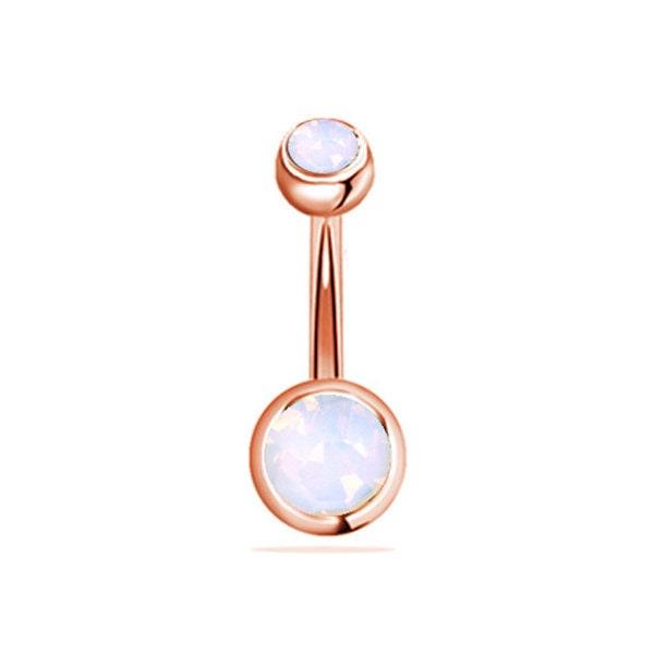 Stainless Steel Opal Belly Button Ring