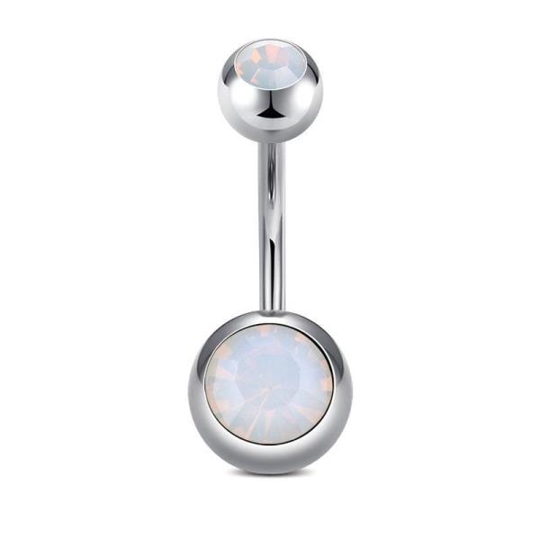 Stainless Steel Opal Belly Button Ring