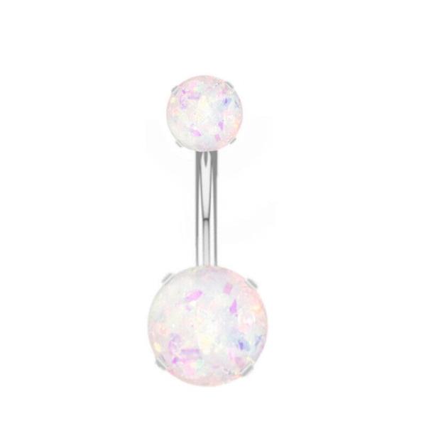 Stainless Steel Opal Belly Button Ring