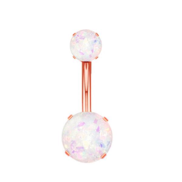 Stainless Steel Opal Belly Button Ring