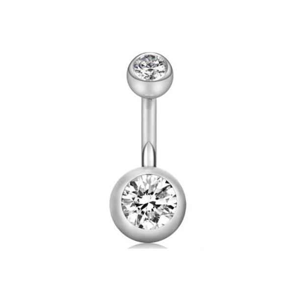 Stainless Steel Opal Belly Button Ring