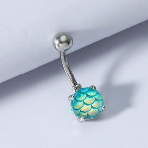 Stainless Steel Opal Belly Button Ring