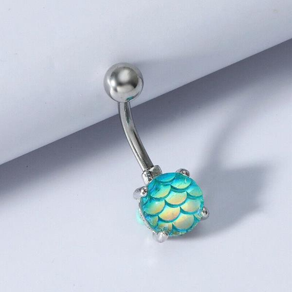 Mermaid Stainless Steel Dangle Piercing Belly Button