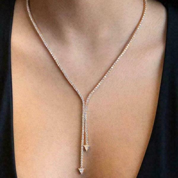 Glitter Crystal Arrow Pendant Necklace