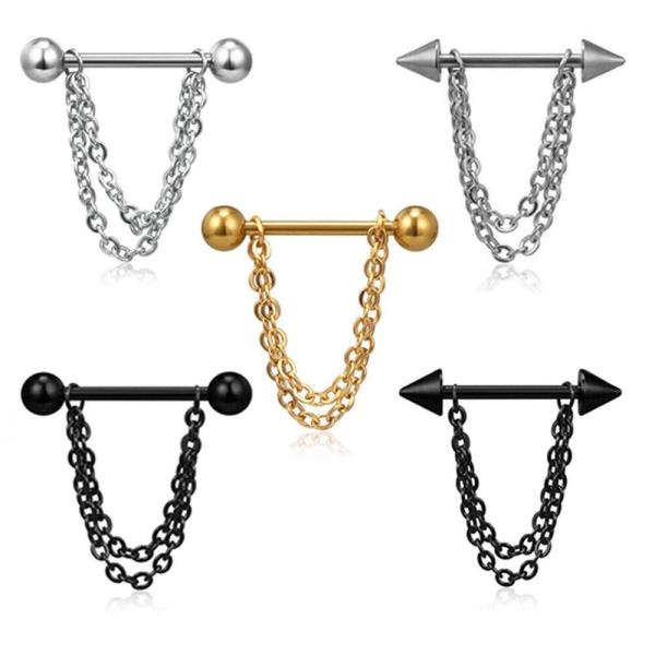 1 Pair Stainless Steel Nipple Piercing Chains