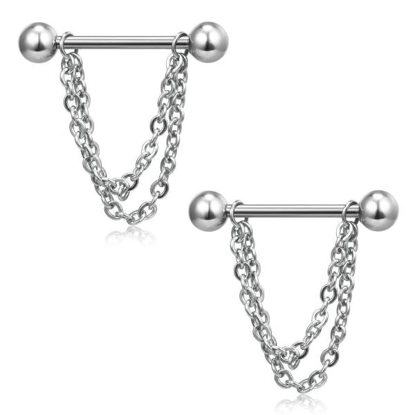 1 Pair Stainless Steel Nipple Piercing Chains