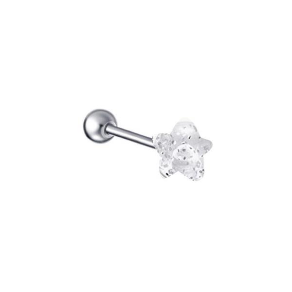 Stainless Steel Sequins Acrylic Star Bar Tongue Ring