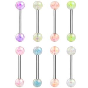 5 Pcs Frosted Stainless Steel Piercing Belly Rings 