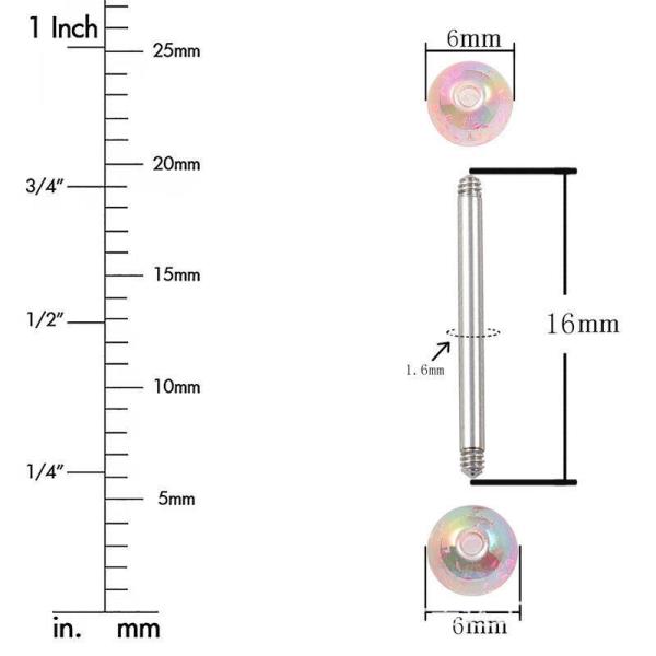 Stainless Steel Acrylic Barbell Bar Tongue Piercing Jewellery