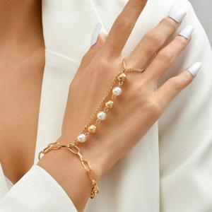 14K Gold Plated Pearl Butterfly Bracelet