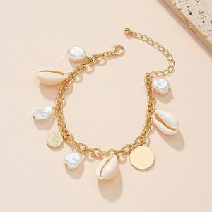 Enamel Cartoon Cat Pearl Blossom Flower Bracelet