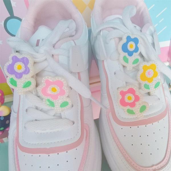 5 Pcs Pearl Flower Sports Kids Shoe Charms