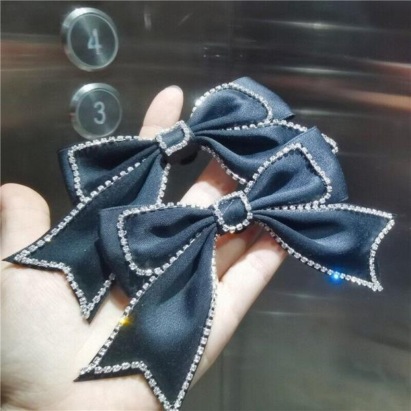 2 Pcs Crystal Chiffon Bow Crocs Shoe Charms Decoration