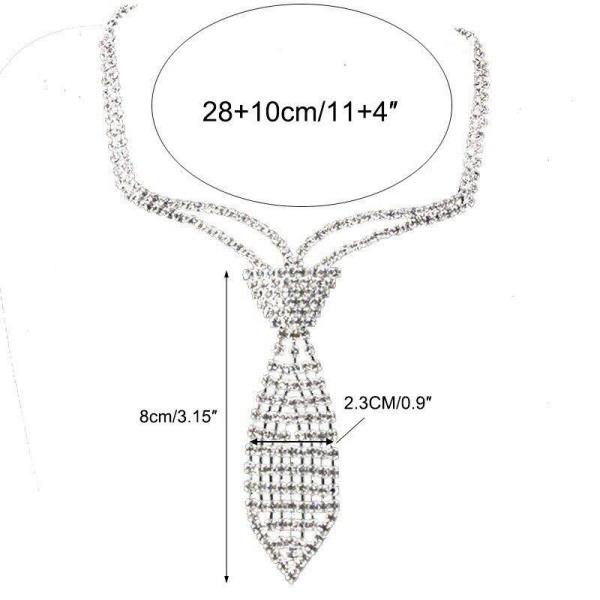 Rhinestone Tie Pendant Necklace