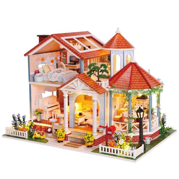 Coloured Glaze Time DIY Wooden Handmade Music Miniature Dollhouse