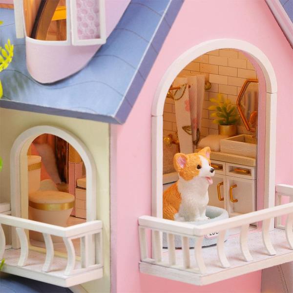 Fairy Castle DIY Wooden Handmade Music Miniature Dollhouse