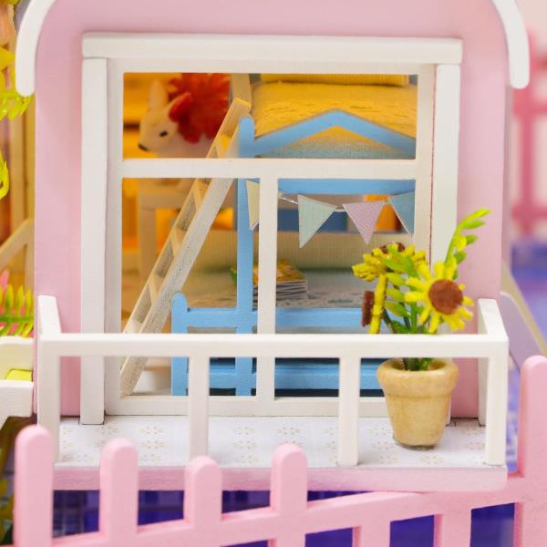 Fairy Castle DIY Wooden Handmade Music Miniature Dollhouse