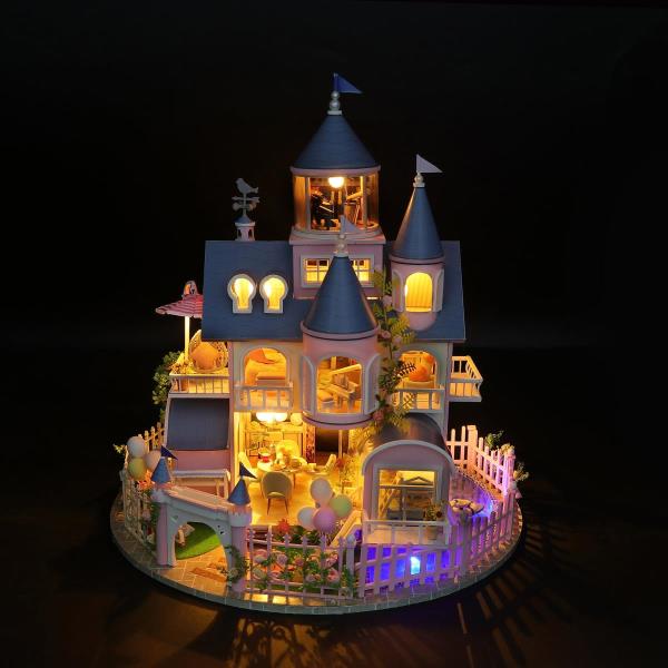 Fairy Castle DIY Wooden Handmade Music Miniature Dollhouse