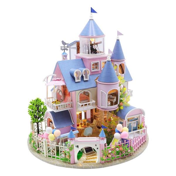 Fairy Castle DIY Wooden Handmade Music Miniature Dollhouse