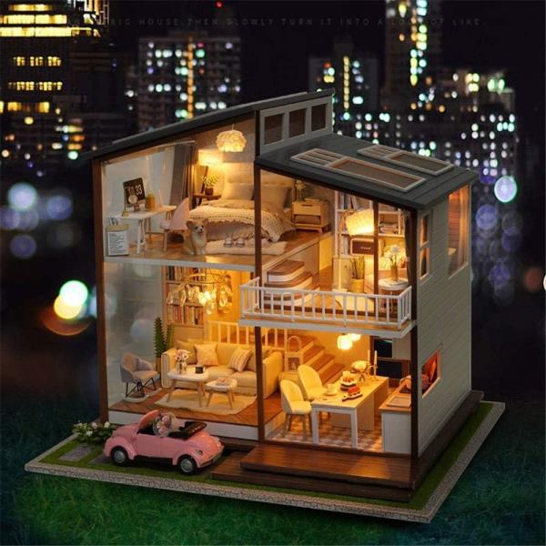 Cute Room DIY Slow Time Handmade Music Miniature Dollhouse