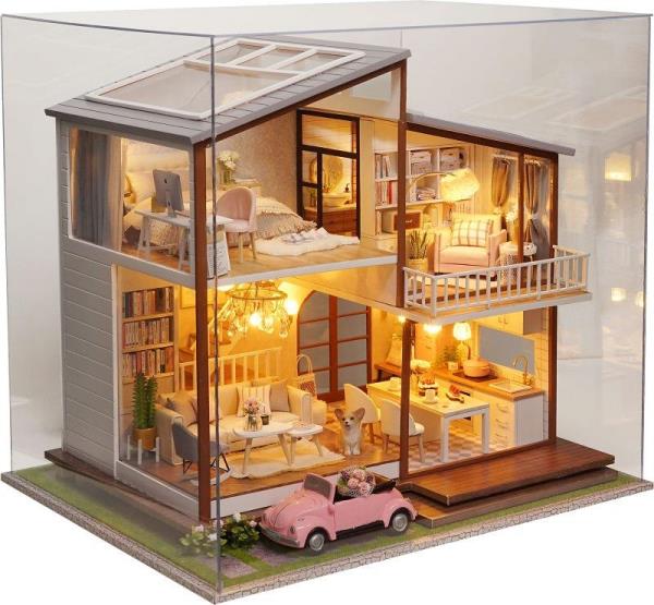 Cute Room DIY Slow Time Handmade Music Miniature Dollhouse