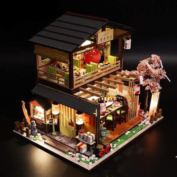 Gibbon Sushi Shop DIY Wooden Handmade Miniature Dollhouse