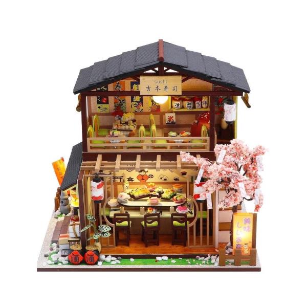 Gibbon Sushi Shop DIY Wooden Handmade Miniature Dollhouse