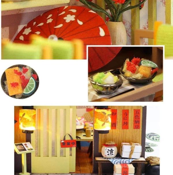 Gibbon Sushi Shop DIY Wooden Handmade Miniature Dollhouse