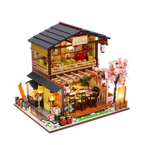 Gibbon Sushi Shop DIY Wooden Handmade Miniature Dollhouse