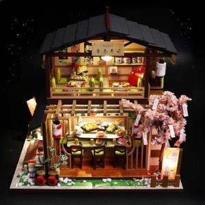 Japanese Courtyard Restaurant DIY Music Miniature Dollhouse