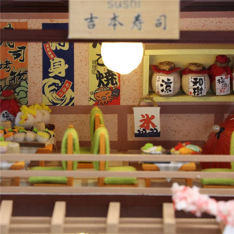 Gibbon Sushi Shop DIY Wooden Handmade Miniature Dollhouse