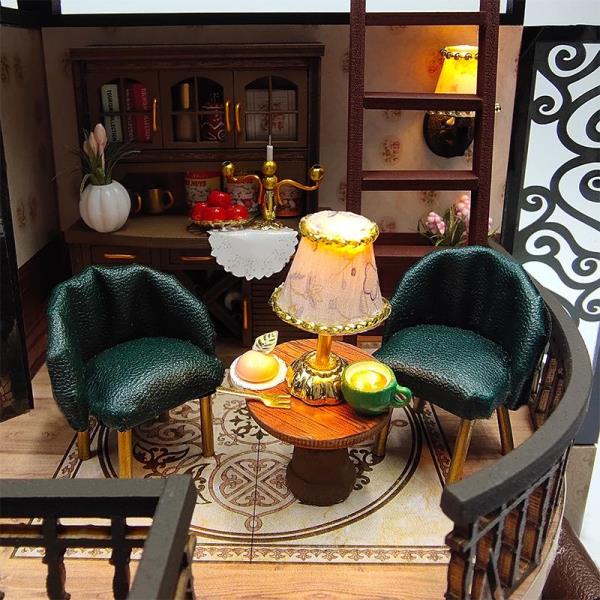 Retro Luxury Loft DIY Creative Handmade Music Miniature Dollhouse