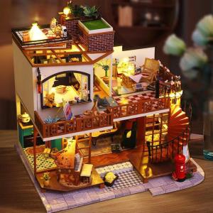 Retro Luxury Loft DIY Creative Handmade Music Miniature Dollhouse