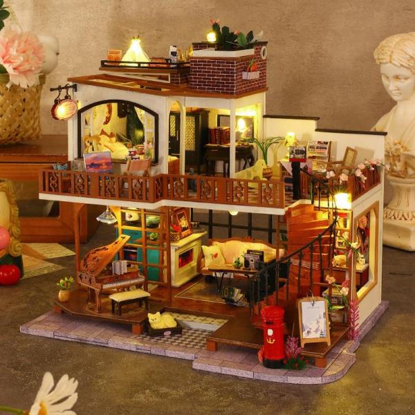 Cherish Time DIY Wooden Handmade Music Miniature Dollhouse