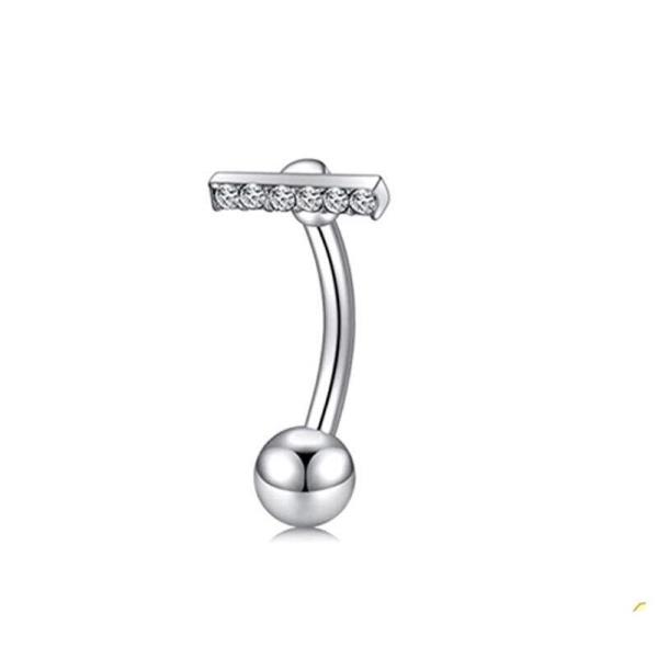 T Shape Stainless Steel Piercing Dangle Belly Button