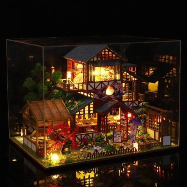 Japanese Courtyard Restaurant DIY Music Miniature Dollhouse