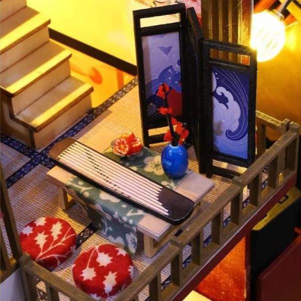 Japanese Courtyard Restaurant DIY Music Miniature Dollhouse