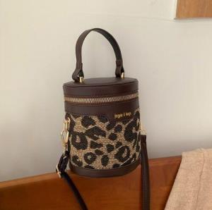 Vintage Faux Leather Grid Crossbody Handbag 