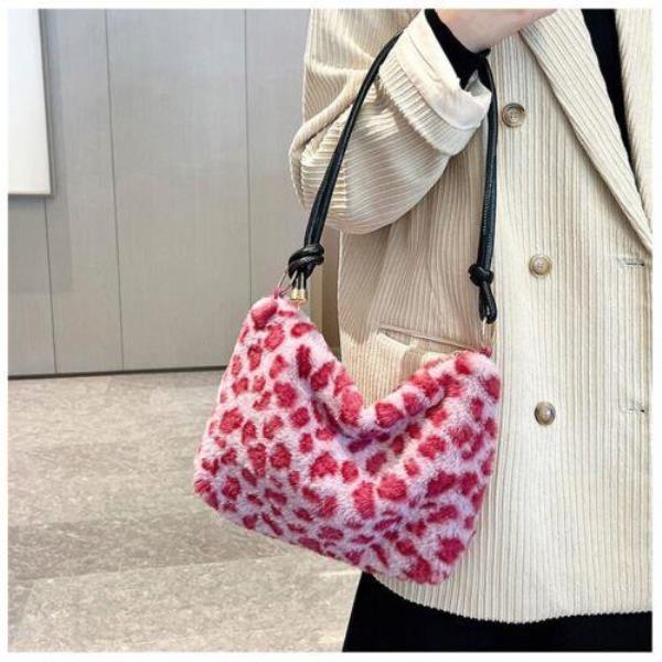 Fluffy Warm Leopard Causal Bag