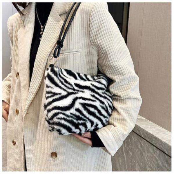 Fluffy Warm Leopard Causal Bag