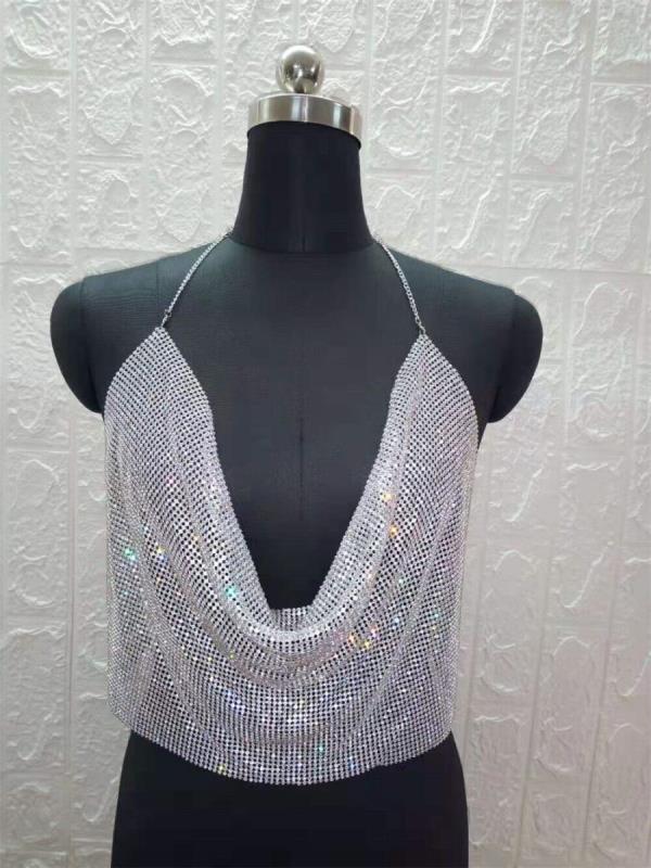 Glitter Rhinestone Bikini Party Dance Apron Top