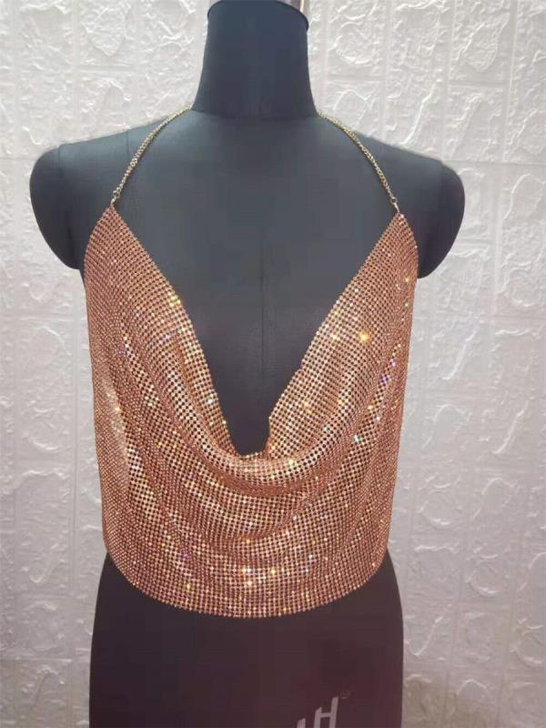 Glitter Rhinestone Bikini Party Dance Apron Top