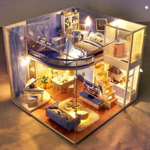 Romantic Piano Villa Duplex Double Layer DIY Miniature Dollhouse