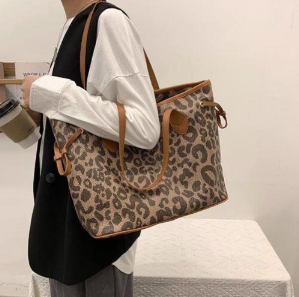 Casual Leopard Print Large Bag